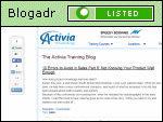 Activia Training Blog | New Views on Microsoft, Business, Sales, Management and More ...