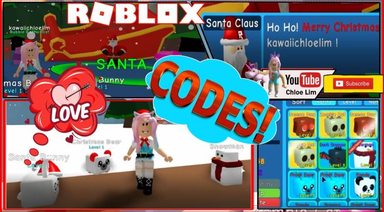 Roblox Gameplay Bubble Gum Simulator Codes I Met Santa And